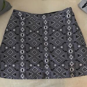 Geometric Patterned Gray Skirt
